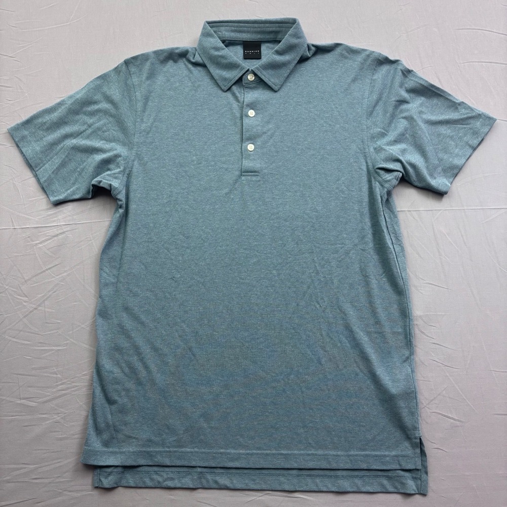 Dunning Golf Mens Coolmax Polo Shirt Blue Heather Short Sleeve Size M Athletic